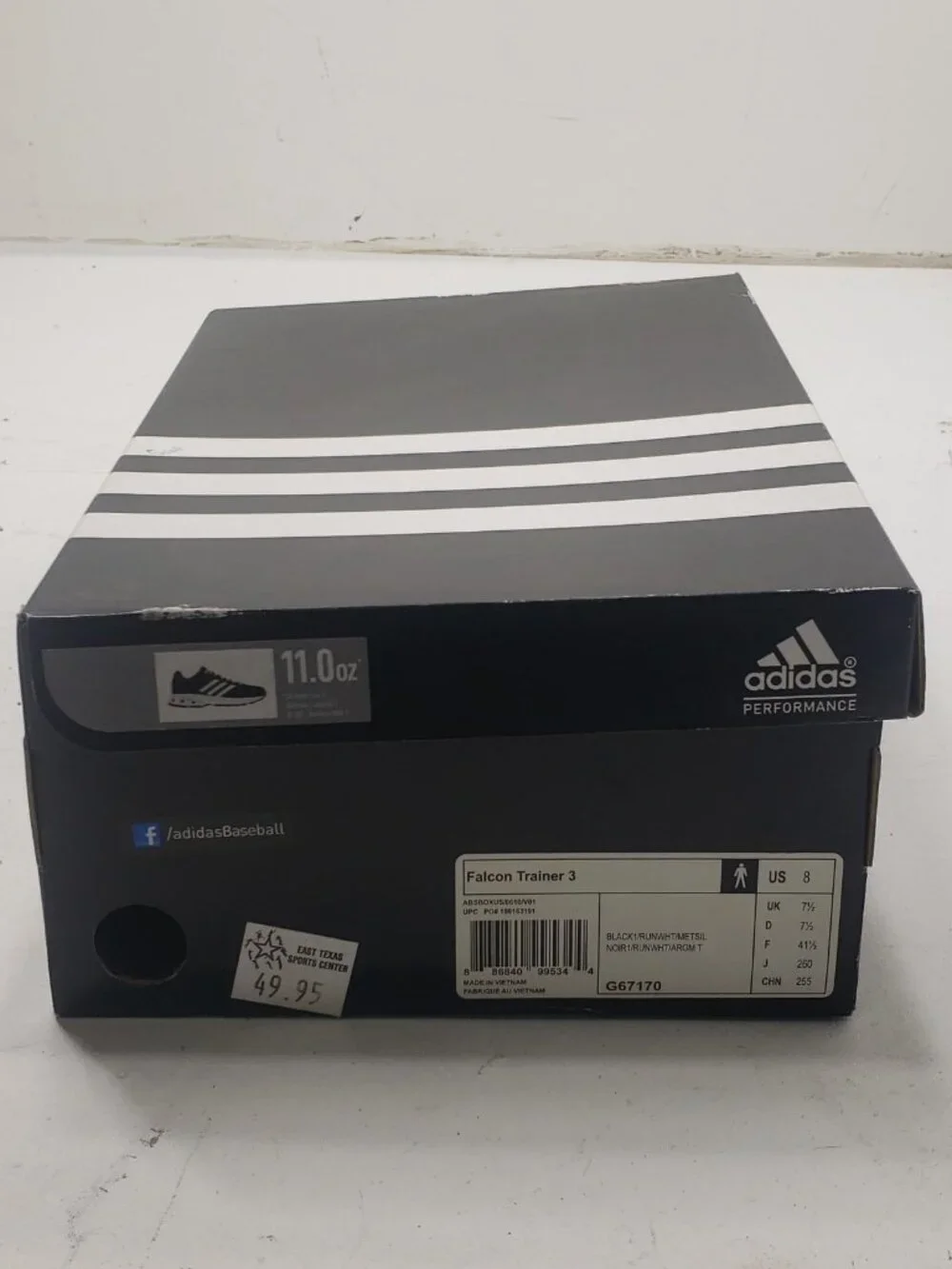 Adidas Falcon Trainer 3 Men's Size 8 Sneakers Color Black And White G67170